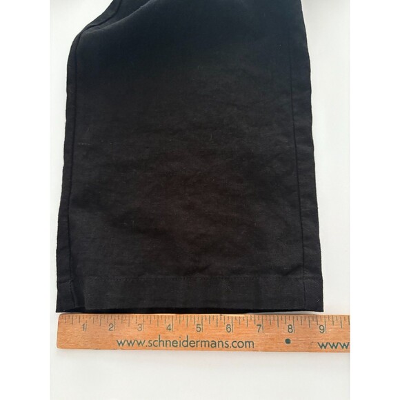 Joie Linen Blend Pants Size Large Black Wide Leg Cropped Lagenlook Pockets - Picture 13 of 15
